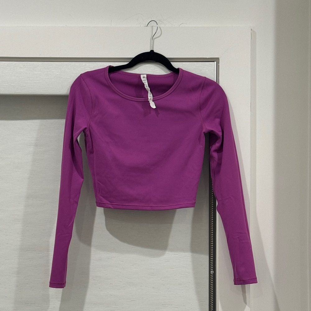 lululemon athletica Magenta Long Sleeve Crop Top